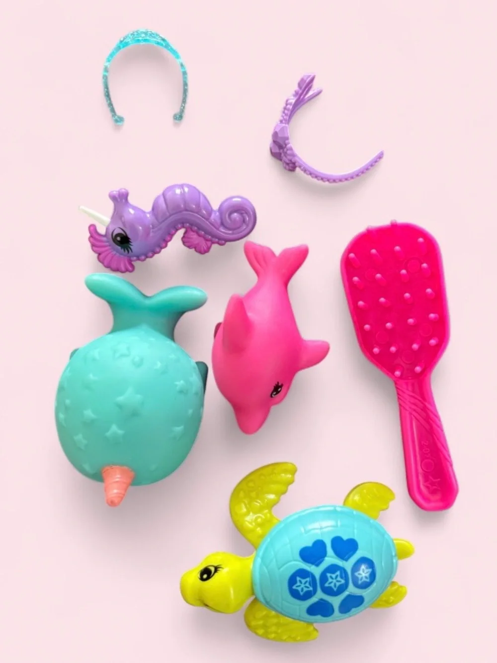 Lot of 4 Mermaid Fashion Dolls Articulated Sea Life Animal Figures Accessories